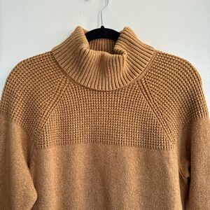 L.L.Bean All-Day Waffle Turtleneck Sweater in a mustard yellow. Med